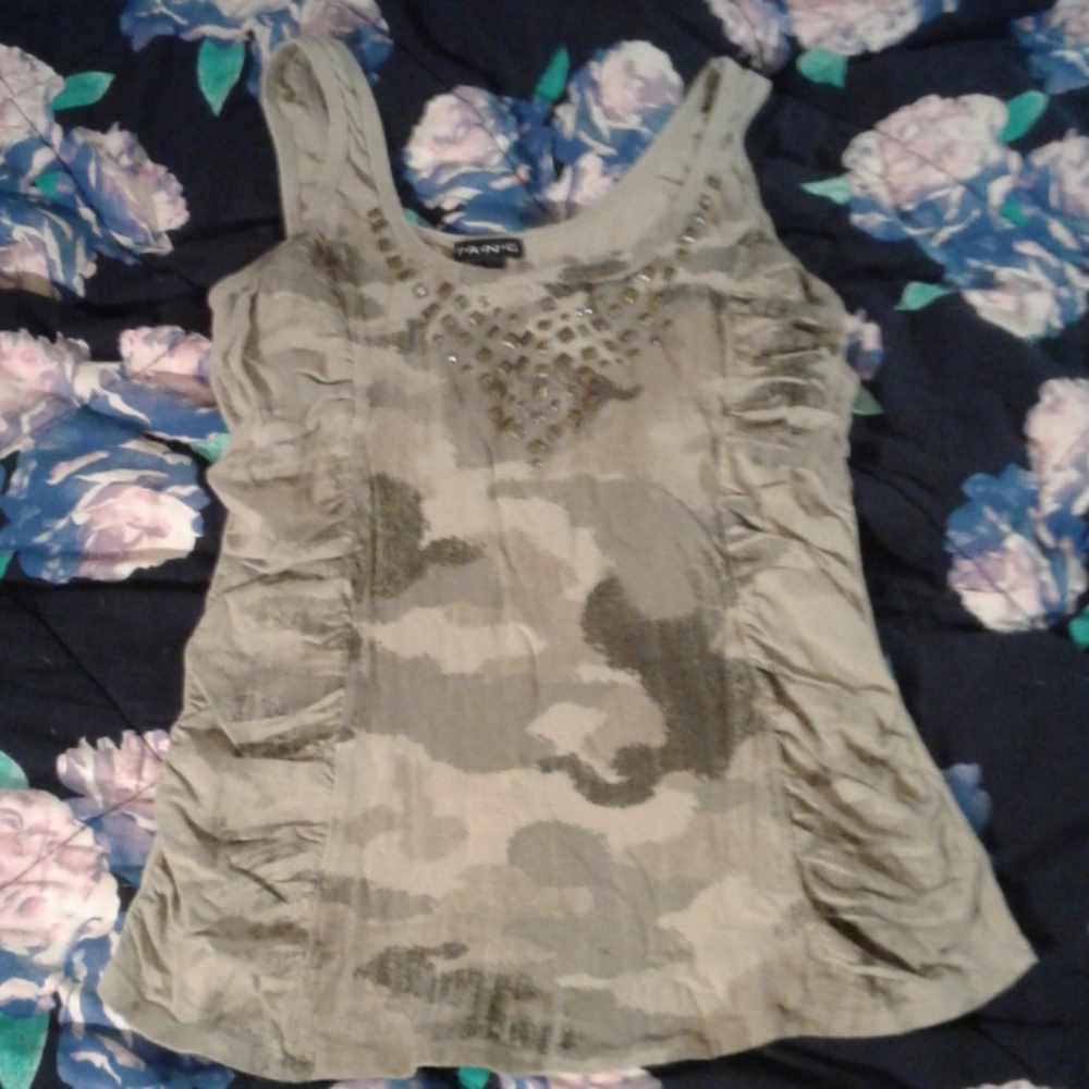 F.A.N.G. Studded Camo Tank Top